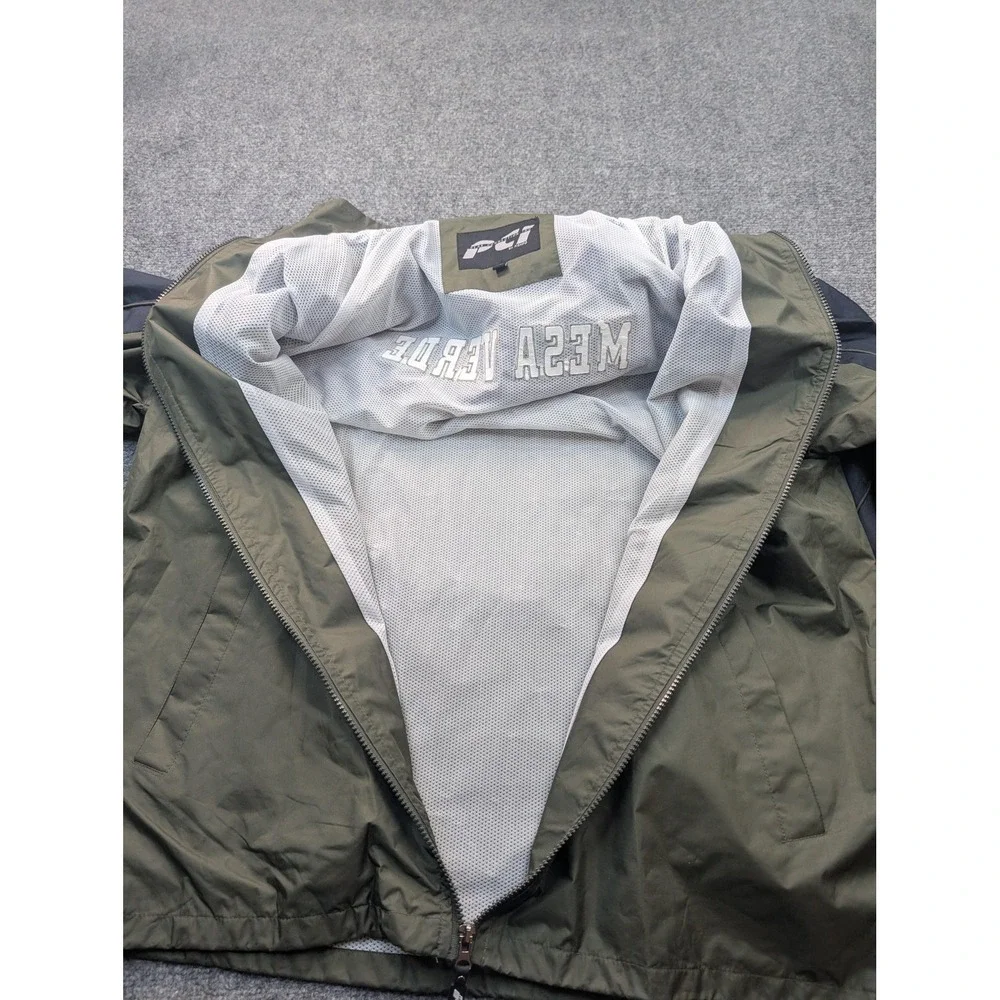 Mesa Verde Jacket Mens XL Green Black PCI Windbreaker Mesh Lined Hiking Zip Coat